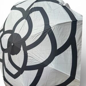 Chic White Umbrella with Interlocking Logo Accent